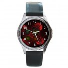 Fractal Impact Red Round Metal Watch FREE SHIPPING