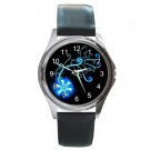 Blue Flower Fractal Art Design Round Metal Watch FREE SHIPPING
