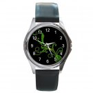 Green Flower Fractal Art Design Round Metal Watch FREE SHIPPING