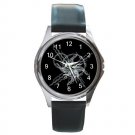 Gentle White Flower Plant Fractal Art Design Round Metal Watch FREE SHIPPING