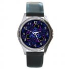 Blue Mystic Tunnel Fractal Round Metal Watch FREE SHIPPING