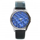Blue Bubbles Pattern Round Metal Watch FREE SHIPPING