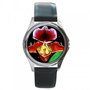 Bright Iris Flower Round Metal Watch FREE SHIPPING