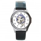 Cute White Kittens Cats in Blue Round Metal Watch FREE SHIPPING