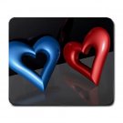Blue & Red 3D Hearts Large Mousepad  FREE SHIPPING