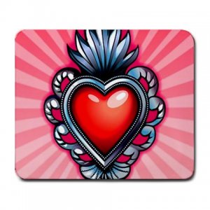 Red Heart Large Mousepad  FREE SHIPPING