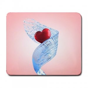 Heart in the Blue Ribbon Large Mousepad  FREE SHIPPING