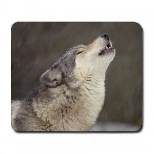 Howling Gray Wolf Large Mousepad FREE SHIPPING