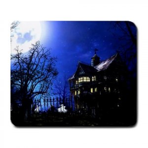 Scary Haunted House Large Mousepad FREE SHIPPING