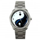 Yin Yang Symbol Sports Metal Watch