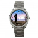 Couple in the Tropical Sunset Sports Metal Watch