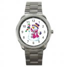 Snowman with Candy Cane Sports Metal Watch