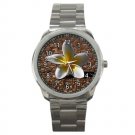 Tropical Flower Sports Metal Watch