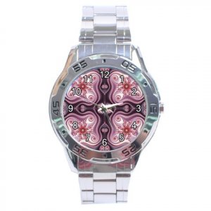 Digital Flower Art Stainless Steel Analogue Men&acirc;��s Watch FREE Shipping