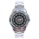Pink and Gray Flower Stainless Steel Analogue Men’s Watch FREE Shipping