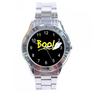 Halloween Spooky Ghost Boo Stainless Steel Analogue Men&acirc;��s Watch FREE Shipping