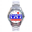 Love America Flag Stainless Steel Analogue Men’s Watch FREE Shipping