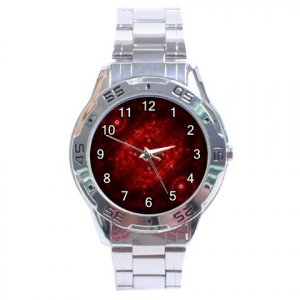 Red Light Circles Stainless Steel Analogue Men&acirc;��s Watch FREE Shipping