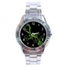 Green Flower Fractal Art Design Stainless Steel Analogue Men’s Watch FREE Shipping
