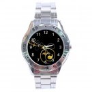 Gold Flower Plant Fractal Art Design Stainless Steel Analogue Men’s Watch FREE Shipping
