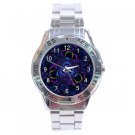 Blue Mystic Tunnel Fractal Stainless Steel Analogue Men’s Watch FREE Shipping