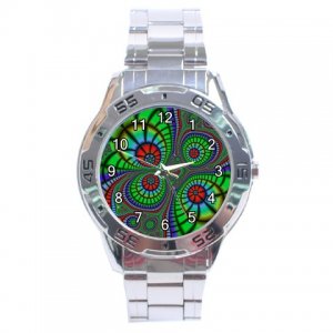 Christmas Bright Light Fractal Stainless Steel Analogue Men&acirc;��s Watch FREE Shipping