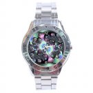 Grey and Pastel Fractal Disks Stainless Steel Analogue Men’s Watch FREE Shipping