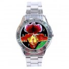 Bright Iris Flower Stainless Steel Analogue Men’s Watch FREE Shipping