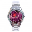 Purple Spring Crocus Flower Stainless Steel Analogue Men’s Watch FREE Shipping