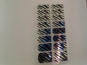 Modicure Nail Foil Wraps Polish Strips Seals Serengeti silver zebra stripes