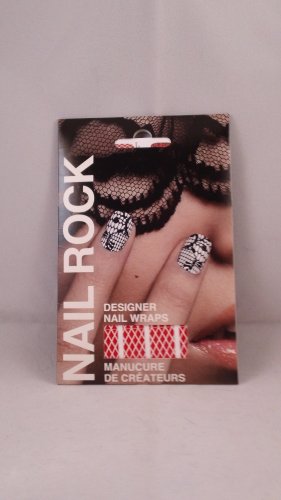 Nail Rock Designer Nail Wraps Red Fishnet on White Shields Art Polish Strips Stickers Decals Designs