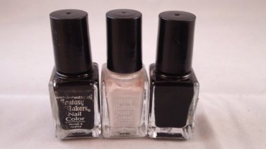 Wet n Wild Fantasy Makers Nail Color Polish Limited Edition Halloween Mini Set of 3 black white