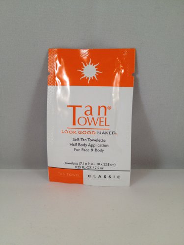 TanTowel Half Body Classic Self-Tan Towelettes 1 individual towel tanning