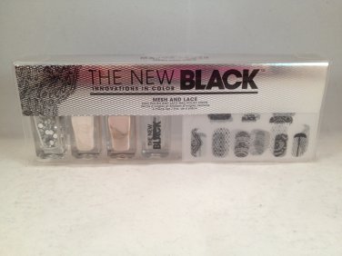 The New Black Mesh and Lace Nail Polish and Strips lacquer color decals