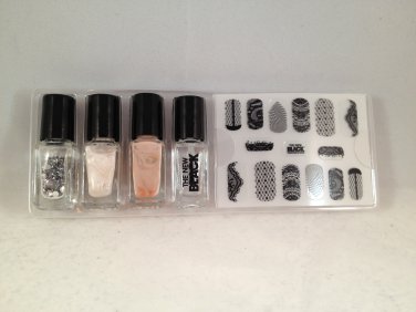 The New Black Mesh and Lace Nail Polish and Strips lacquer color decals