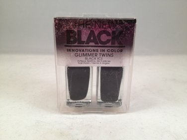 The New Black Glimmer Twins 2-Piece Nail Lacquer Set Black Ice polish color