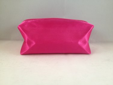 Bella Terra Cosmetics Pink Satin Rectangular Makeup travel Bag clutch cosmetic