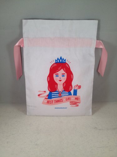 Sephora Play Drawstring Cloth Makeup Bag The Best Things In Life Are Me! April 2017 empty
