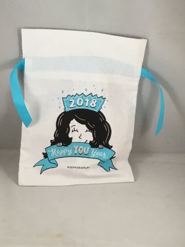 Sephora Play Drawstring Cloth Makeup Bag Happy You Year January 2018 empty