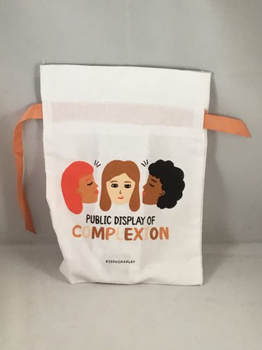 Sephora Play Drawstring Cloth Makeup Bag Complexion Companions October 2017 Public Display of empty