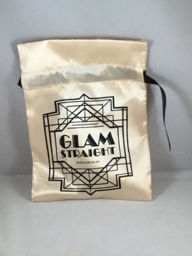 Sephora Play Gold Drawstring Makeup Bag Glam Straight December 2017 empty