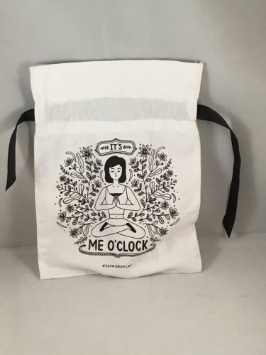 Sephora Play Drawstring Makeup Bag Survival of the Chillest November 2017 It's Me O'Clock empty