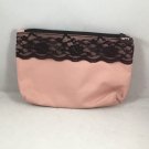 Ipsy MyGlam Glam Bag February 2018 Unzipped Cosmetic case purse Pink Black Lace