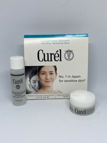 Curel Double Moisturization Sample Kit Facial Lotion Enrich & Intensive Moisture Facial Cream