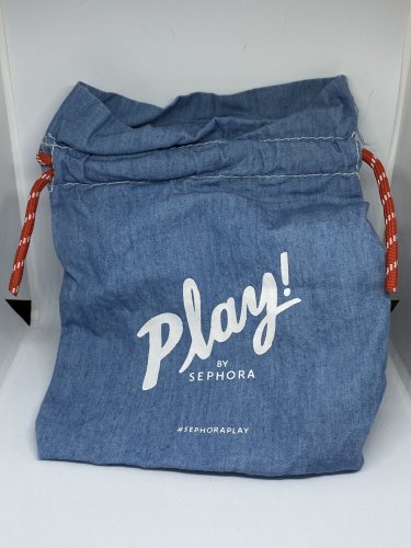 Sephora Play May 2018 #BeautyGoals Blue Denim Look Drawstring Makeup Bag empty