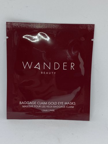 Wander Beauty Baggage Claim Gold Eye Masks Travel Size 1 Pair