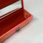 Vintage Pink Embroidered Hard Lipstick Case with Mirror