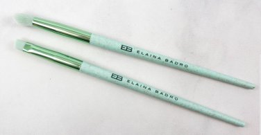 Elaina Badro Divine Duo Eye Makeup Brush Set Eyeshadow Blending Angled Liner Brow Brushes