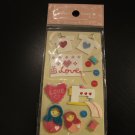 BRAND NEW Handmade Cute 3D Pop-up Stickers: Love and sewing