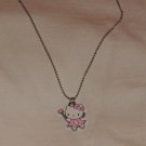 Hello Kitty Enamel Pendant & Necklace in Pink